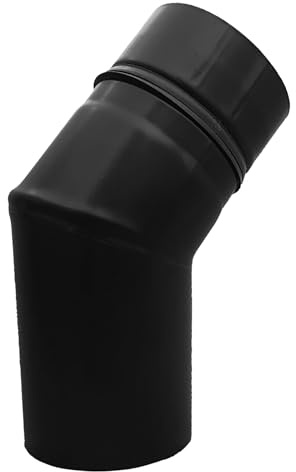 FIREFIX RES80/B45 Pelletofenrohr-Bogen, 80 mm, Edelstahl schwarz, 45 Grad