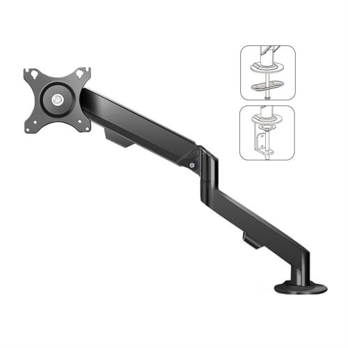 Staffa TV Supporto for monitor singolo, supporto da scrivania con braccio for monitor singolo, braccio for monitor con molla a gas completamente regolabile, adatto for monitor piatti/curvi da 17-30 e