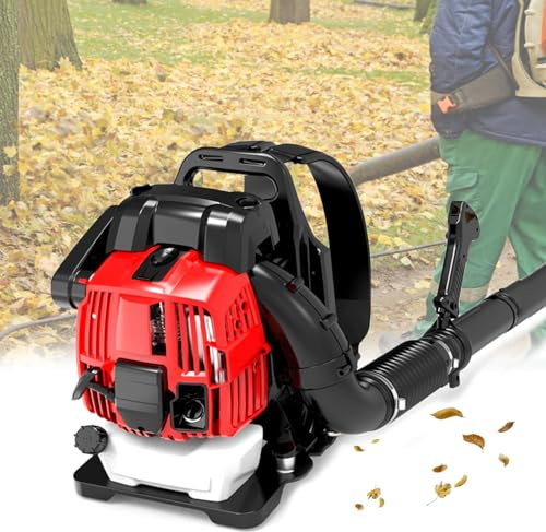 Sac à dos souffleur de feuilles à essence avec moteur 2,2 kW, sangles de soutien rembourrées, vitesse du vent 90 m/s, chasse-neige portable