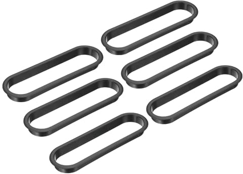 PATIKIL 8 Inch Oval Desk Grommet, 6 Pack Plastic Wire Hole Storage Cable Grommet Management for Office Home, Black
