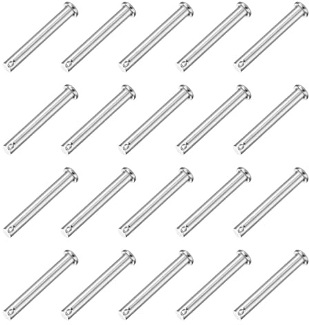 QUARKZMAN 20 Stück Steckbolzen M8 x 60mm Einloch Splintbolzen, 304 Edelstahl Flachkopf Anhängersplintbolzen für Anhängerriegel, Mechanikerreparatur, Möbelinstallation, Industrieanlagen