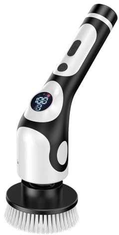 rongweiwang Brosse de nettoyage électrique efficace avec 9 têtes de brosse remplaçables pour un nettoyage puissant. Autolaveuse électrique polyvalente.