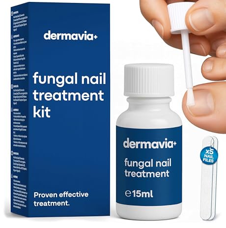 DERMAVIA+ Fungal Nail Treatment – Treats Athlete’s Foot, Ringworm, and Jock Itch – 15 ML – Suitable for Diabetics – Clinically Proven Treatment – Easy to Use with Fast Results