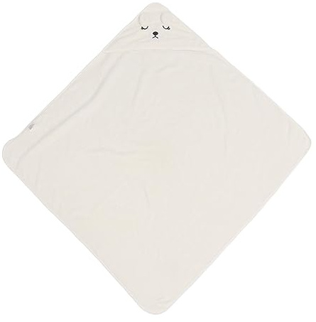 RIZGHWOY Baby-Badetuch mit Kapuze, Weiches Futter, Wasseraufnahme, Tierform, Baby-Wickeltuch, 80 X 80 cm (Cremeweiß)