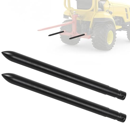 FULUPET Heavy Duty Hay Bale Spear Pair 17 Inch Stabilizer Spike, 3000 LB Capacity Hay Forks for Tractor Skid Steer Loader, Quick Attach Bale Spike, Anti-Warp Spring Steel, Powder Coated Black