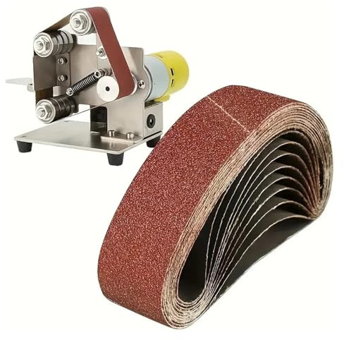 Cinta Lijadora 10 bandas abrasivas de 30 x 330 mm (tamaño grano 60/80/120/240/400) for lijar, limar, esmerilar y desbarbar