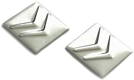 Aufkleber 16 x 16mm (2 Stück). Passend fürCi.t.roe.n-Auto, Kfz. Sticker für Schlüssel Key, Fernbedienung, Dekoration usw. Quadrat 16 mm aus Aluminium, Metall. Sticker mit Emblem (16x16mm Ctrn.. 2St.)