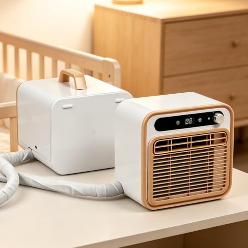 Gavscient Unité de Climatisation Portable Split, Refroidisseur Silencieux 5000 BTU, Filtre Lavable pour Chambre et Atelier, Climatiseur Split Débit 130m³/h 2m-RemoteControl
