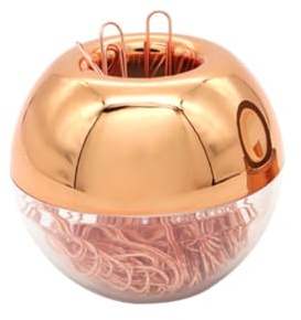 Büroklammerhalter, mittelgroß, holografische Büroklammern, Spender, 28 mm, Büroklammern für Schreibtisch-Organizer, Zubehör, Roségold, 100 Stück