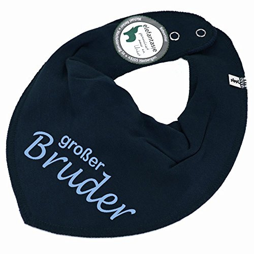 Elefantasie HALSTUCH mit Spruch großer Bruder für Baby oder Kind dunkelblau aus Baumwolle in Einheitsgröße