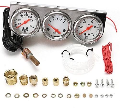 Alamor Universal-LCD-Manometer Wassertemperatur Spannung Volt Öldruck Komplette Set W/Panel