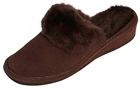 Hollert Leather Lammfell Hausschuhe MAROKKO Premium Damen Fellschuhe aus 100% Merino Schaffell Größe EUR 37, Farbe Braun