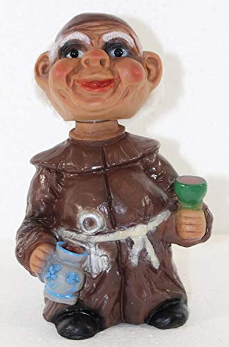 RAKSO Souvenir Wackel Figur Mönch groß Wackelfigur Deko Sammlerfigur Original mit beweglichem Kopf H 24 cm
