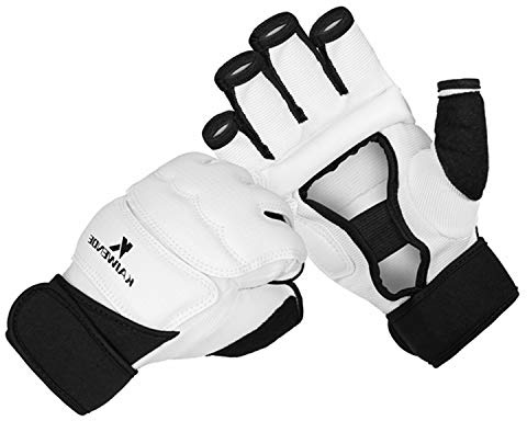 KAIWENDE Guantes de kickboxing (XS, S, M, L, XL, XXL), también aptos para entrenamiento, hombres, mujeres, niños de MMA, Muay Thai, artes marciales, taekwondo sparring, guantes de boxeo (blanco, XL)