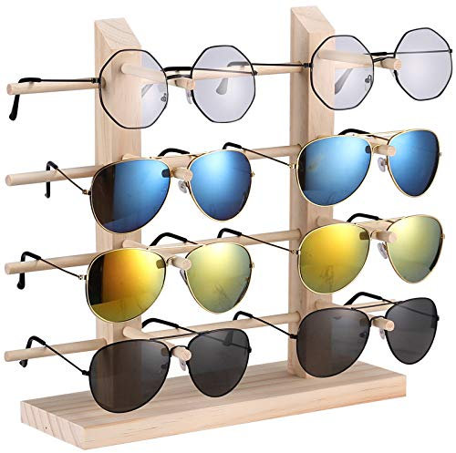 HOUSON Brillenständer für 8 Brillen, Kreative Holz Sonnenbrille Rack Brillenständer geeignet für Sonnenbrillen, Myopiebrillen, Lesebrillen, Beobachten
