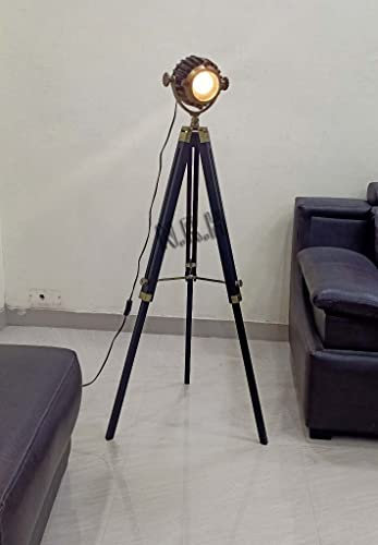 Nautical Industrial Hollywood Spotlight Tripod Floor Lamp Home & Office Decor