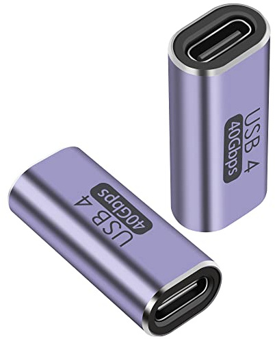 QIANRENON USB C Buchse auf Buchse Kupplung USB 4.0 Typ C Stecker 40 Gbps 100 W Datenübertragung Schnellladung Typ C OTG für Laptop Tablet Handy, 2 Stück