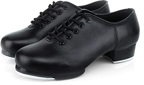 ulapithi Steppschuhe Tap Stepp Schuhe Jazz Stepptanz Schuhe Jazz Tap Dance Schuhe, Ledermaterial Steppschuhe Damen Split Sole Jazz Stepptanzschuhe Erwachsene/Unisex Schnürschuhe Damen