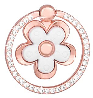 Fycyko Anneau de Support pour Téléphone Portable Réglable à 360° - Universel de Fleurs Bague Telephone Compatible avec iPhone，iPad，Samsung，Smartphone et Étui pour Téléphone - Blanc