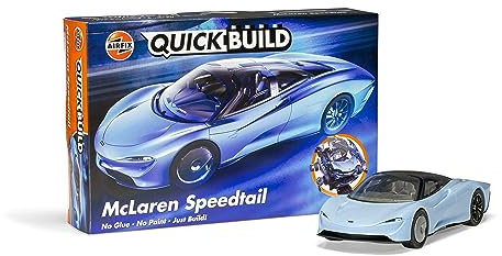 Airfix QUICKBUILD Model Car Kit - McLaren Speedtail Blue Car Building Kit for Kids 6+, Construction Toys for Boys & Girls, No Glue Model Making - Classic Car Gifts Plastic Model Kits