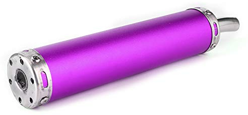 auspuff 20mm,Motorrad Auspuff Schalldämpfe, Edelstahl Auspuffschalldämpfer Rohr 20 mm/0,8 Zoll Motorrad Auspuffanlage modifizierte Teile für 2-Takt-Motorrad (Lila)