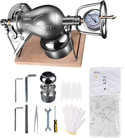 ZZYYZZ Machine à popcorn à air chaud, machine à popcorn haute pression, en acier inoxydable, pour chauffage au feu, pour fête à la maison, grande taille, 260 ml
