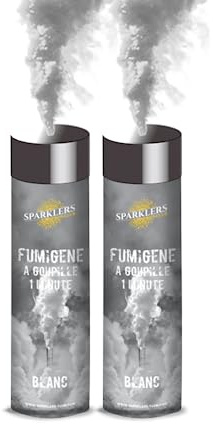 SPARKLERS CLUB Fumigène a Main 1 MINUTE couleur Blanc - Lot de 2 - Allumage Frottoir, durée 60 secondes, fumigene artifice couleur à tenir en Main - fumigene a main - Catégorie F1 - LIVRAISON 24/48H