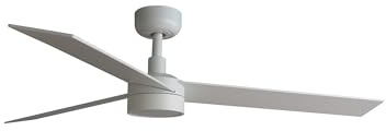 Faro RUDDER Ventilatore da soffitto a LED bianco e frassino di grandi dimensioni con motore DC Smart a 6 velocità