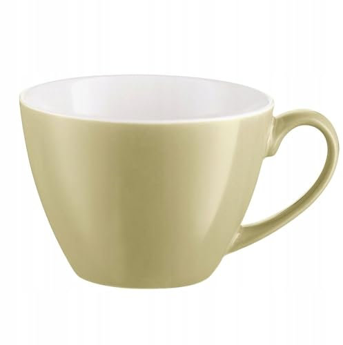 VILLA ITALIA BORNEO Grande tasse jumbo, vert olive, 420 ml, porcelaine, tasse à café, tasse à thé, tasse à café, tasse à thé