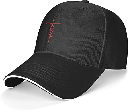 527 Män Kvinnor Platt Keps Kristen Kors Jesus Anka Tungmössa Vintage Pappa Keps Justerbar Sport Hatt för Vandring Golf Sommar, Basebollkeps 1599, M