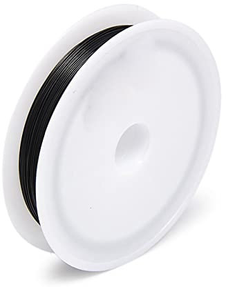 Edelstahl-Basteldraht, Drähte for Basteln von Schmuck, 50 m/Rolle, nylonbeschichteter Edelstahl, Silber, for Schmuckherstellungsbedarf und Kunsthandwerk(Black,0.45mm)