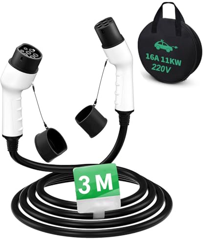 Typ 2 Ladekabel EV Ladegerät 16A 11kW 3 Phase EV Charger mit IP54, IEC-62196-2 geeignet für Allen Typ-2-Modellen Kompatibel Elektroautos (3M 220V)