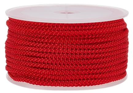 BENECREAT Spago di Filo di Nylon da 10 m, Spago Intrecciato Rosso da 3mm per Lavori Artigianali, Cordoncino per Perline per La Creazione di Gioielli con Braccialetti, Accessori per Rifiniture