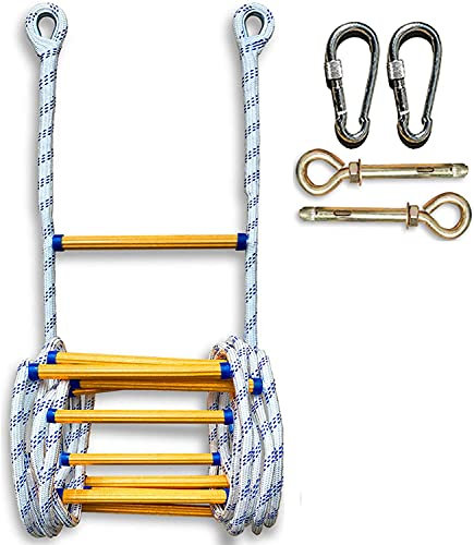 KHLMSRXJ Strickleiter, Notsicherheitsleiter, Feuerleiter, Feuerleiter, Strickleiter, Rutschfestes Rettungsseil für Notleitern/5M/16Ft