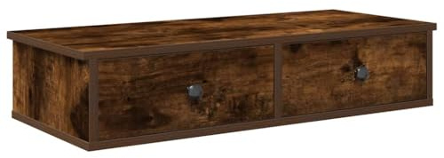 vidaXL Étagère Murale avec tiroirs chêne fumé Bois d'ingénierie
