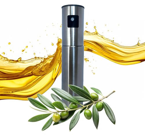 Pulvérisateur d'Huile 100ml en Inox et Verre – Spray à Pression Réutilisable pour Huiles, Cuisson Saine, Air Fryer, BBQ et Salades – Brumisateur Ergonomique, Utilisation à Une Main