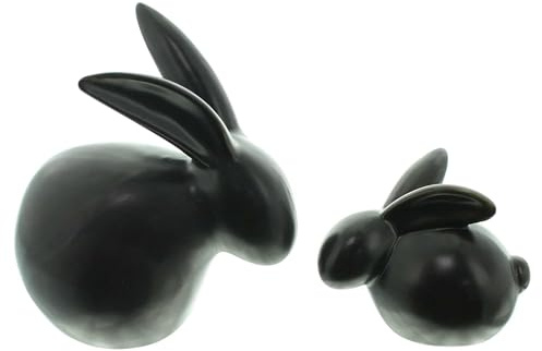 Hase Black, 2er Set, Porzellan, mattschwarz Maße: Höhe 7 cm, 12 cm