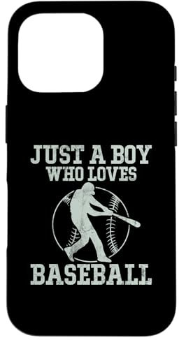 Coque pour iPhone 16 Pro Lanceur de baseball Just A Boy Who Loves Baseball Player