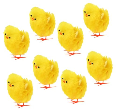 FELTECHELECTR 8stücke Teiliges Set Plüschküken Für Ostern Flauschige Mini-küken Deko Für Wohnraum Garten Und Bastelprojekte Süße Osterdekoration Für Feste Und Feiern