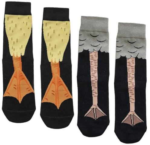 NOPKESV 1 paire Chaussettes Costume Jambes de Poulet Montantes Femmes Patte d'Oiseau Chaudes Amusantes Drole et Dessin Animé Pattes de Poulet Idée Cadeau Amusante pour cadeaux de couple