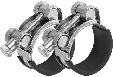 PATIKIL 36-39mm Schlauchschellen, 2er-Pack Gummigedämpfte Ansaug-Intercooler-Rohrschellen aus 304 Edelstahl für 1,42-1,54 Rohr
