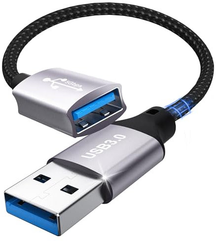 lalasis USB 3.0 Verlängerung,0.2M Kabel 5Gbps verlängerungskabel USB A auf A Verlängerung kabel für USB-Stick,Kartenleser,Tastatur,Drucker,Scanner,Kamera,Maus,Headset,U S B-Hub,Drucker,Webcam,PS5/4