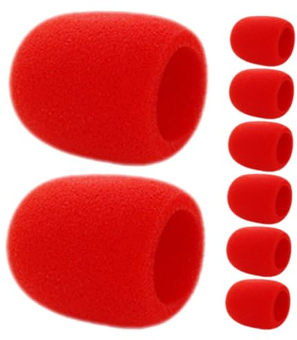 8 Stück Rote Mikrofon Schwammabdeckung für Handmikrofone | Schaumstoff, Leicht, für Bühne und Ktv, als Ersatzabdeckung zur Mikrofonpflege