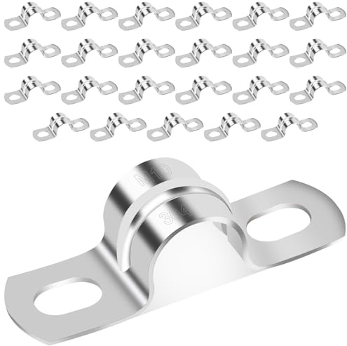 YFLeomry 24 Stück Rohrschellen 10 mm Edelstahl Rohrschelle für Befestigung | Universelle Rohrhalterung aus Metall, Befestigungsschelle für Wasserrohre, Kabel, Leitungen