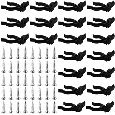 20 Stück Sockelleiste Küche, Küchensockel Befestigung Clips - Kickboard Clips für 32-36mm Küchenfüße mit 40 Schrauben,Leistenclips für Sockelleiste, Küche Sockel Schwarz