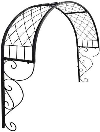 BRICOMED | Arco Elevado Lovely | 100x21x104cm | Fácil Instalación, Metal con Epoxidico Anticorrosión | Arco Jardin Exterior | Decoración Jardin Exterior | Arco De Boda | Arco para Plantas Trepadoras