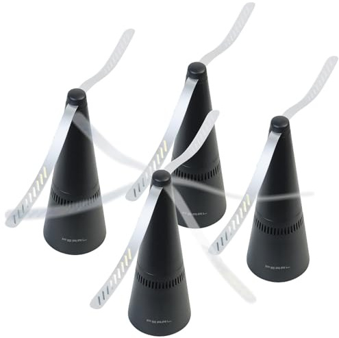 PEARL Fliegenventilator: 4er-Set tierfreundliche Insektenvertreiber mit 2 Flügeln, Akkubetrieb (Insekten-Ventilator, Fliegenwedler Akku, Insektenvernichter)
