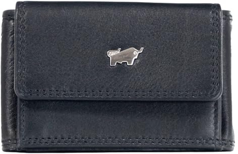 BRAUN BÜFFEL Herren Geldbörse aus echtem Rindsleder Golf XS - mit Druckknopf - extra kleines Portemonnaie für Männer - Edles Schwarz