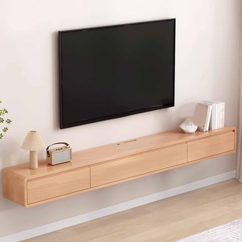 Pubstbos Floating TV Stand 120-240cm Wall Mounted TV Shelves with Door Multi TV Lowboard Storage Multi TV Lowboard Storage Compartment TV Media Console(120CM/47.2IN)
