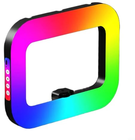 Allthingstore Handheld Ring Fill Light for Photography Live Streaming Beauty Selfie Portable Rechargeable Lighting Camera Phone Accessories(YM200-RGB)